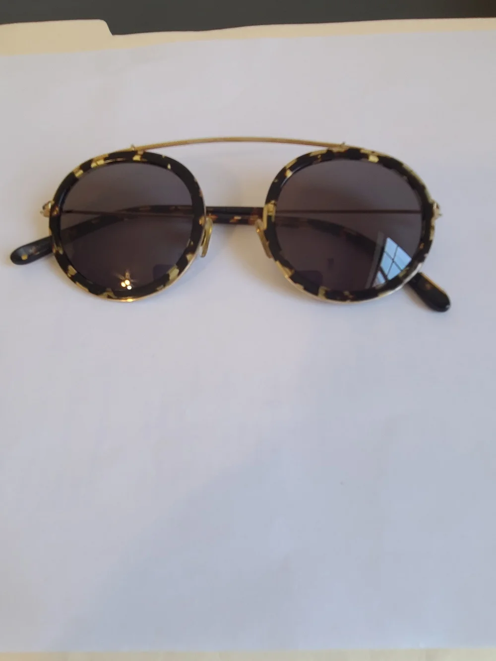 KREWE  Couti Round Tortoiseshell and Gold Frame Sunglasses Pre Owend
